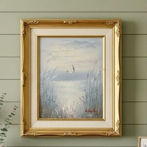 Vintage Custom Gold Gilt Ornate Framed Original Signed Oil Painting